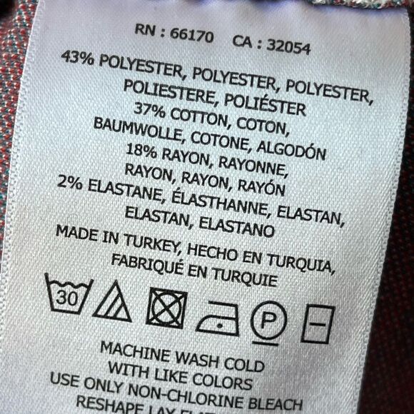 maeve Anthropologie Red Blue Mock/turtle neck Long Sleeve sweater Dress - Picture 9 of 11